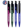 Certified USA Made - "Monticello" Frosted Click Pen with Colored Trim